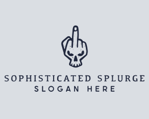 Middle Finger Punk Skull logo design