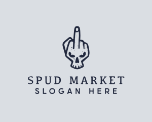 Middle Finger Punk Skull logo design