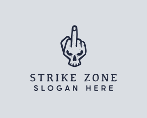 Middle Finger Punk Skull logo design