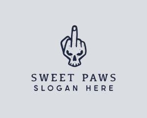 Middle Finger Punk Skull logo design