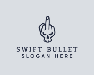 Middle Finger Punk Skull logo design