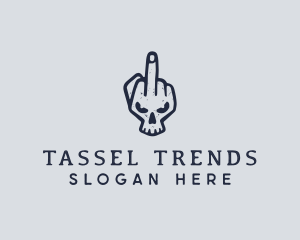 Middle Finger Punk Skull logo design