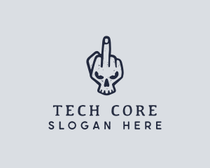 Middle Finger Punk Skull logo design