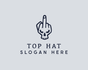 Middle Finger Punk Skull logo design