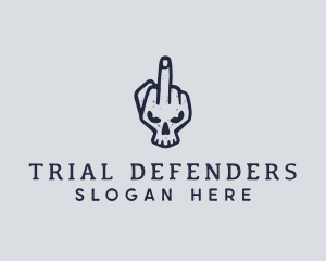 Middle Finger Punk Skull logo design