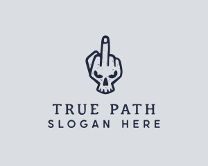 Middle Finger Punk Skull logo design