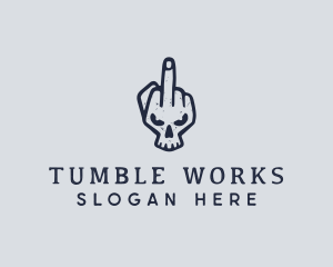 Middle Finger Punk Skull logo design