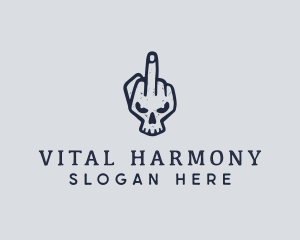 Middle Finger Punk Skull logo design