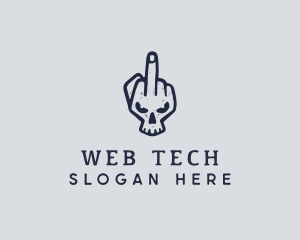 Middle Finger Punk Skull logo design