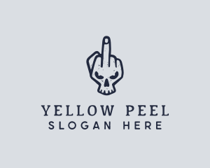 Middle Finger Punk Skull logo design