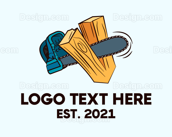 Chainsaw Wood Cutter Logo