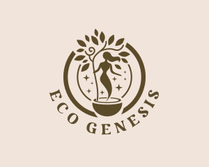 Eco Wellness Woman logo design