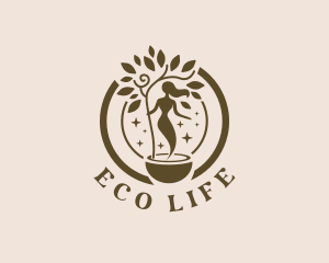 Eco Wellness Woman logo design