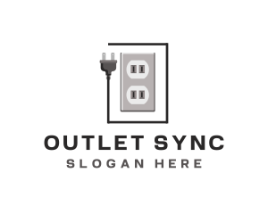 Power Outlet Plug Connector logo design