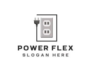 Power Outlet Plug Connector logo design