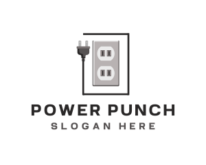 Power Outlet Plug Connector logo design