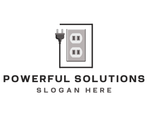 Power Outlet Plug Connector logo design