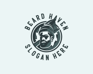 Lumberjack Axe Beard Man logo design