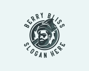 Lumberjack Axe Beard Man logo design