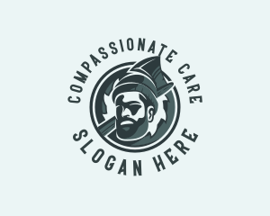 Lumberjack Axe Beard Man logo design