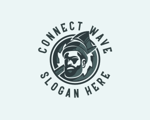 Lumberjack Axe Beard Man logo design