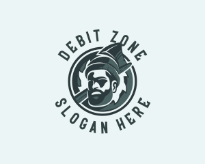 Lumberjack Axe Beard Man logo design