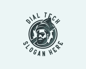 Lumberjack Axe Beard Man logo design