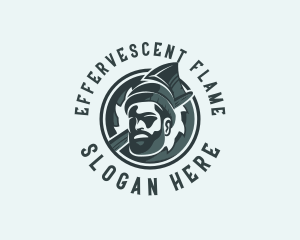 Lumberjack Axe Beard Man logo design