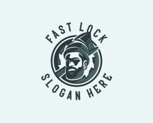 Lumberjack Axe Beard Man logo design