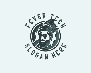 Lumberjack Axe Beard Man logo design