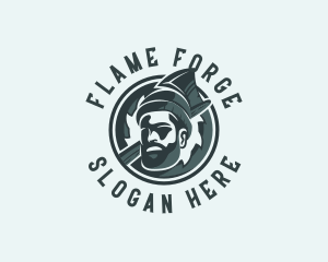 Lumberjack Axe Beard Man logo design