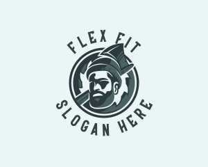 Lumberjack Axe Beard Man logo design