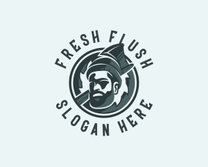 Lumberjack Axe Beard Man logo design