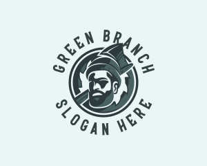 Lumberjack Axe Beard Man logo design