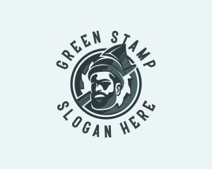 Lumberjack Axe Beard Man logo design