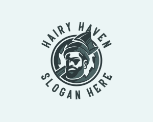 Lumberjack Axe Beard Man logo design