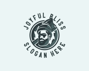 Lumberjack Axe Beard Man logo design