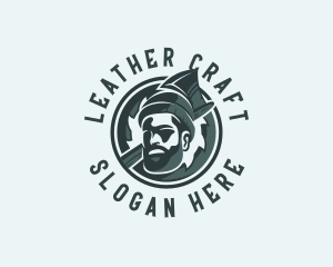 Lumberjack Axe Beard Man logo design