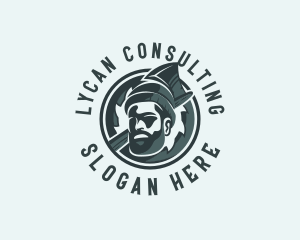 Lumberjack Axe Beard Man logo design