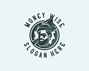 Lumberjack Axe Beard Man logo design