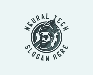 Lumberjack Axe Beard Man logo design