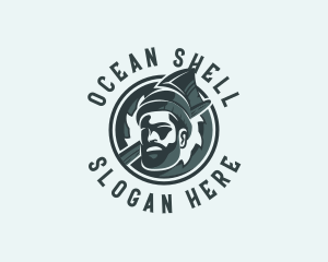 Lumberjack Axe Beard Man logo design