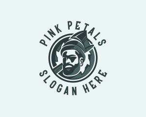 Lumberjack Axe Beard Man logo design