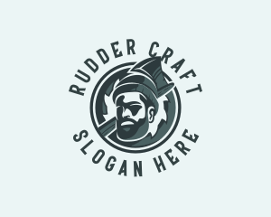 Lumberjack Axe Beard Man logo design