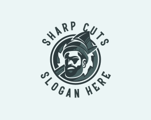 Lumberjack Axe Beard Man logo design