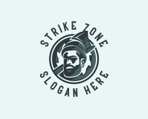 Lumberjack Axe Beard Man logo design