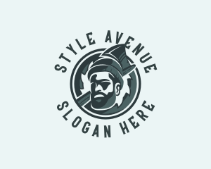 Lumberjack Axe Beard Man logo design