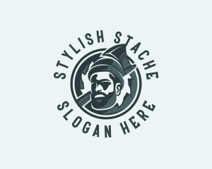 Lumberjack Axe Beard Man logo design