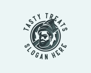 Lumberjack Axe Beard Man logo design