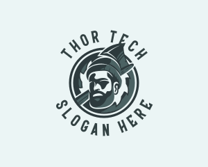 Lumberjack Axe Beard Man logo design